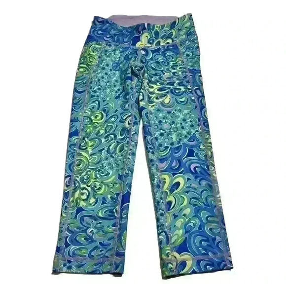 Lilly Pulitzer Luxletic Weekender Lilly’s Lagoon Capris Leggings Pants XS - Picture 1 of 11